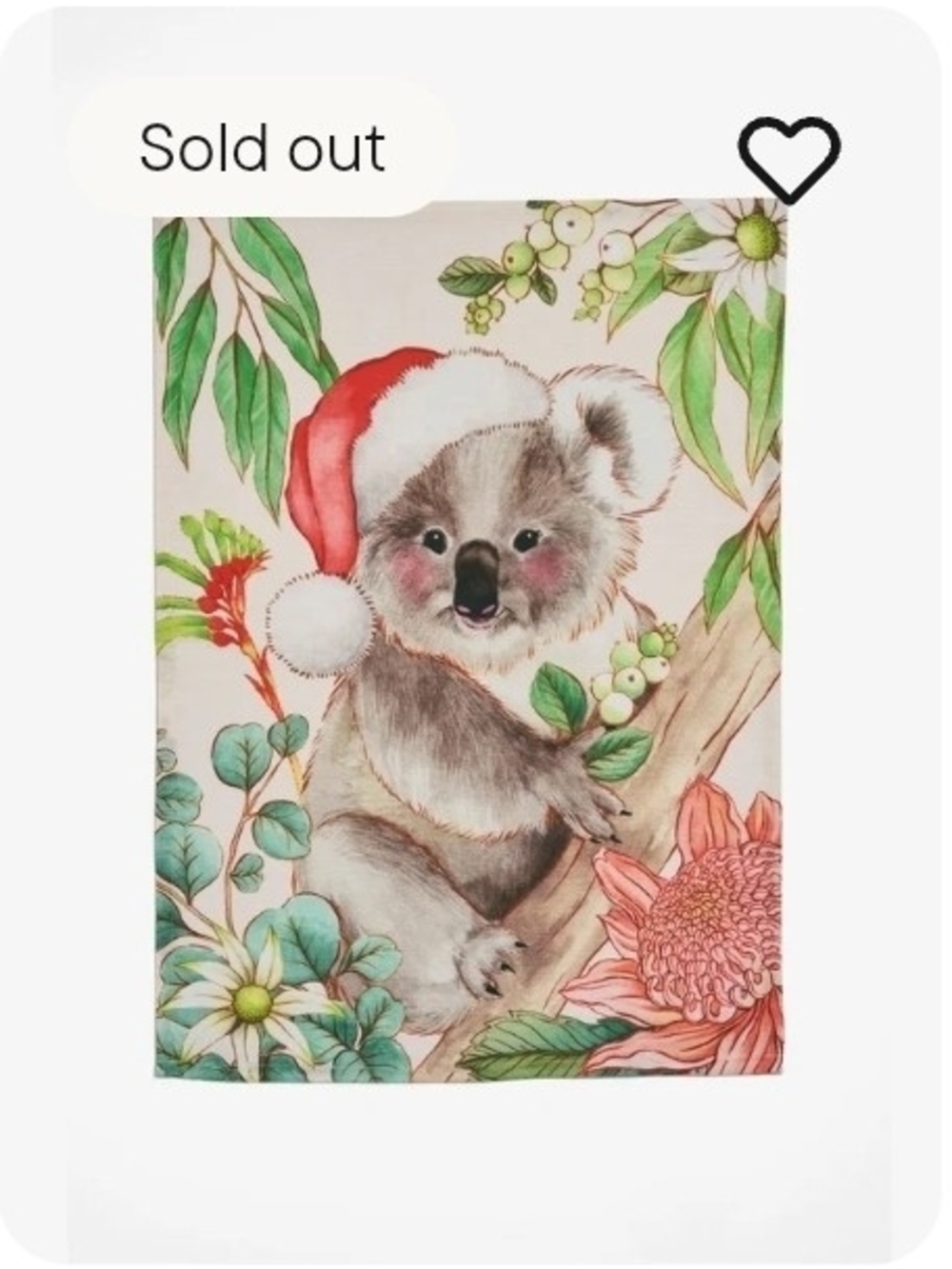 Christmas Koala Decorative Kitchen Towel From Australia, Cotton